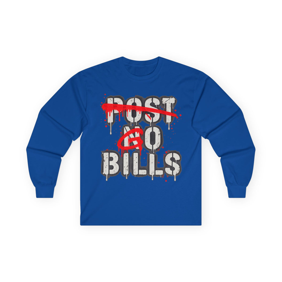 Go Bills Graffiti Long Sleeve Shirt - Post No Bills Spray Paint Stencil Tee, Buffalo Football Game Day