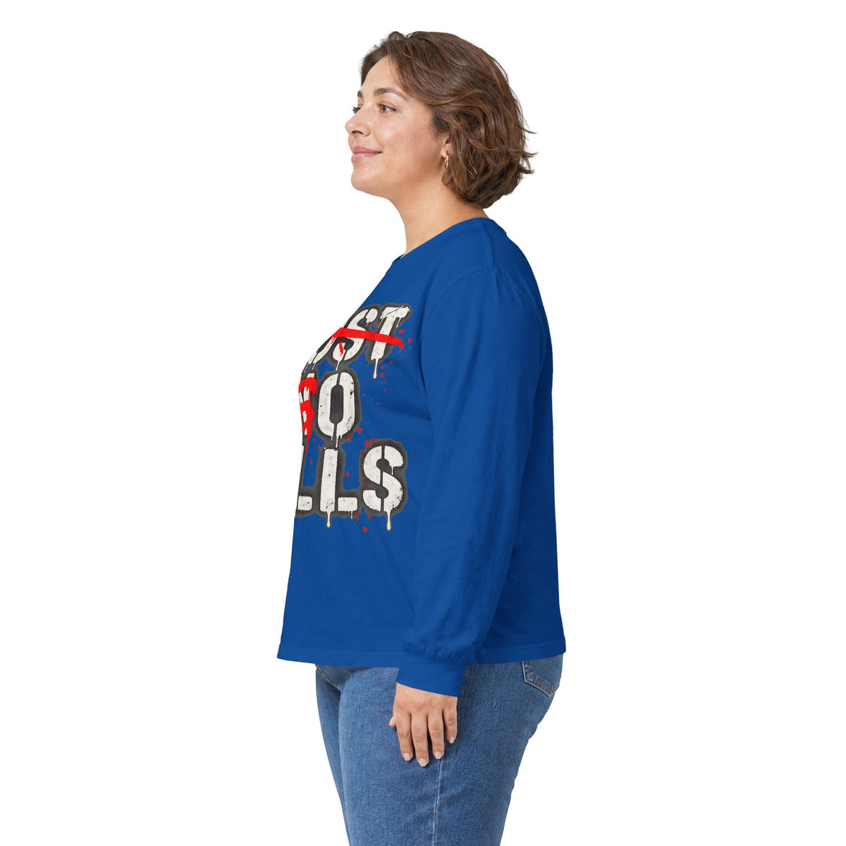 Go Bills Graffiti Long Sleeve Shirt - Post No Bills Spray Paint Stencil Tee, Buffalo Football Game Day