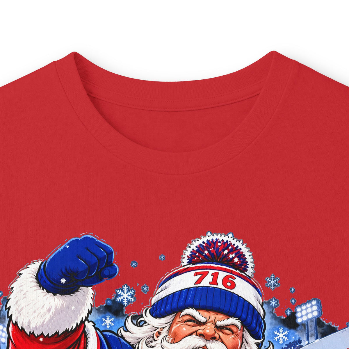 Ho Ho Buffalo Santa Long Sleeve Shirt - Buffalo Football Christmas Tee, 716 Holiday Game Day