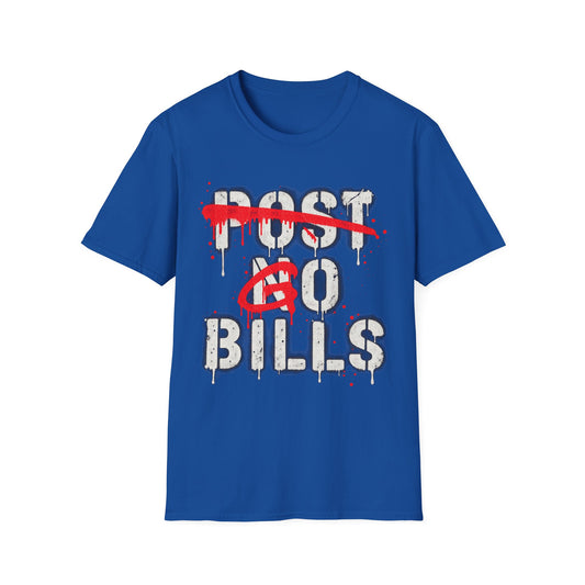 Go Bills Graffiti T-Shirt - Post No Bills Spray Paint Stencil Tee, Buffalo Football Game Day Shirt