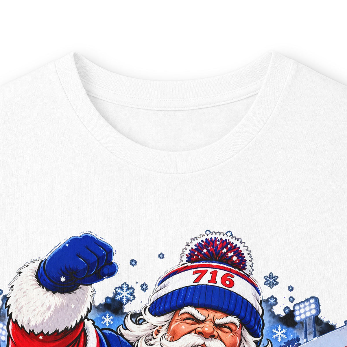 Ho Ho Buffalo Santa Long Sleeve Shirt - Buffalo Football Christmas Tee, 716 Holiday Game Day