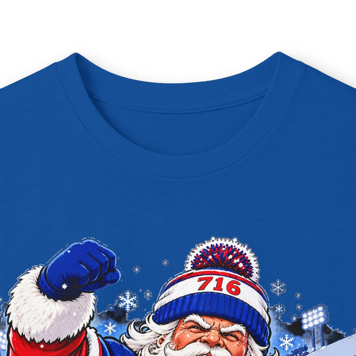 Ho Ho Buffalo Santa Long Sleeve Shirt - Buffalo Football Christmas Tee, 716 Holiday Game Day